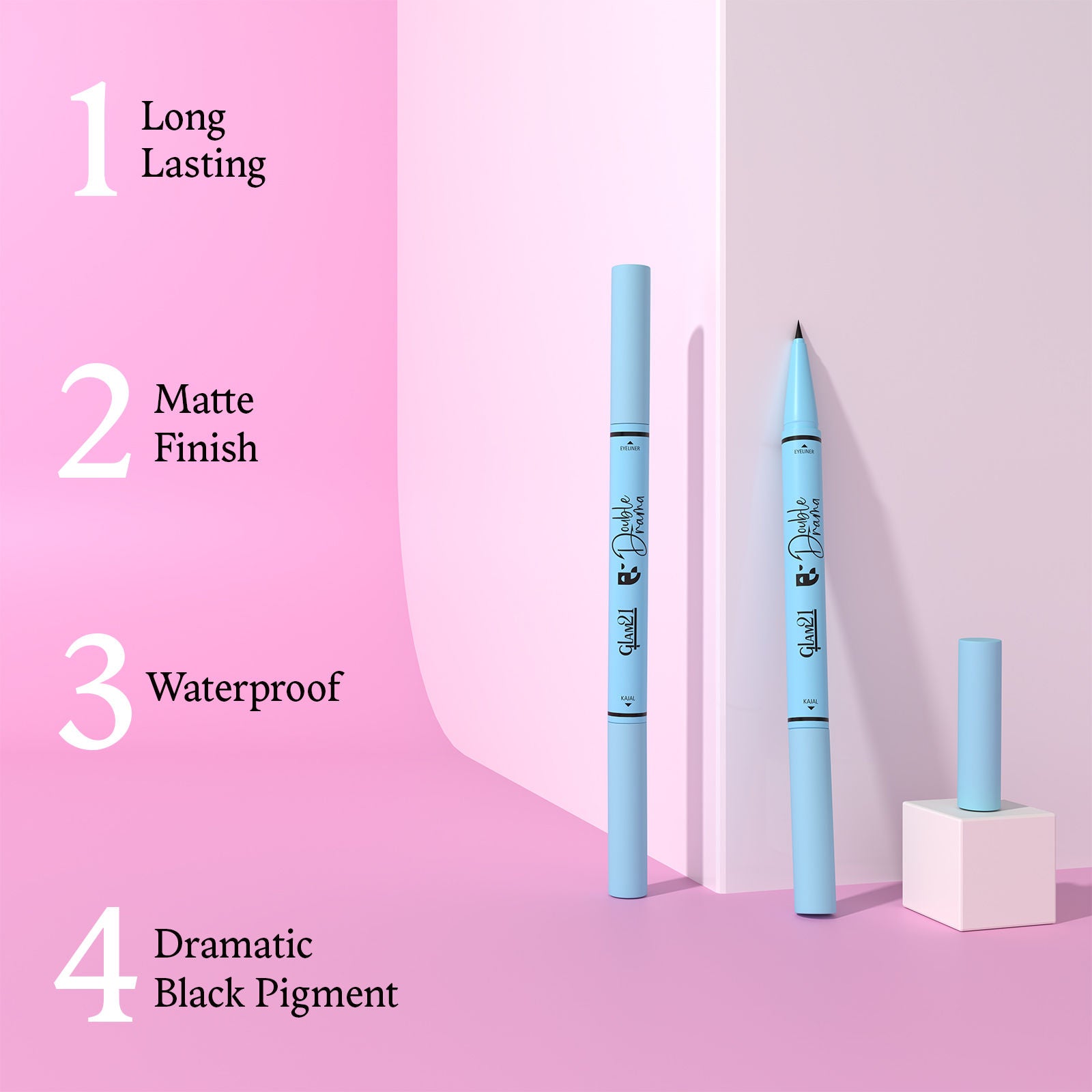 Intense Black 24Hours Double Drama Duo Kajal + Eyeliner