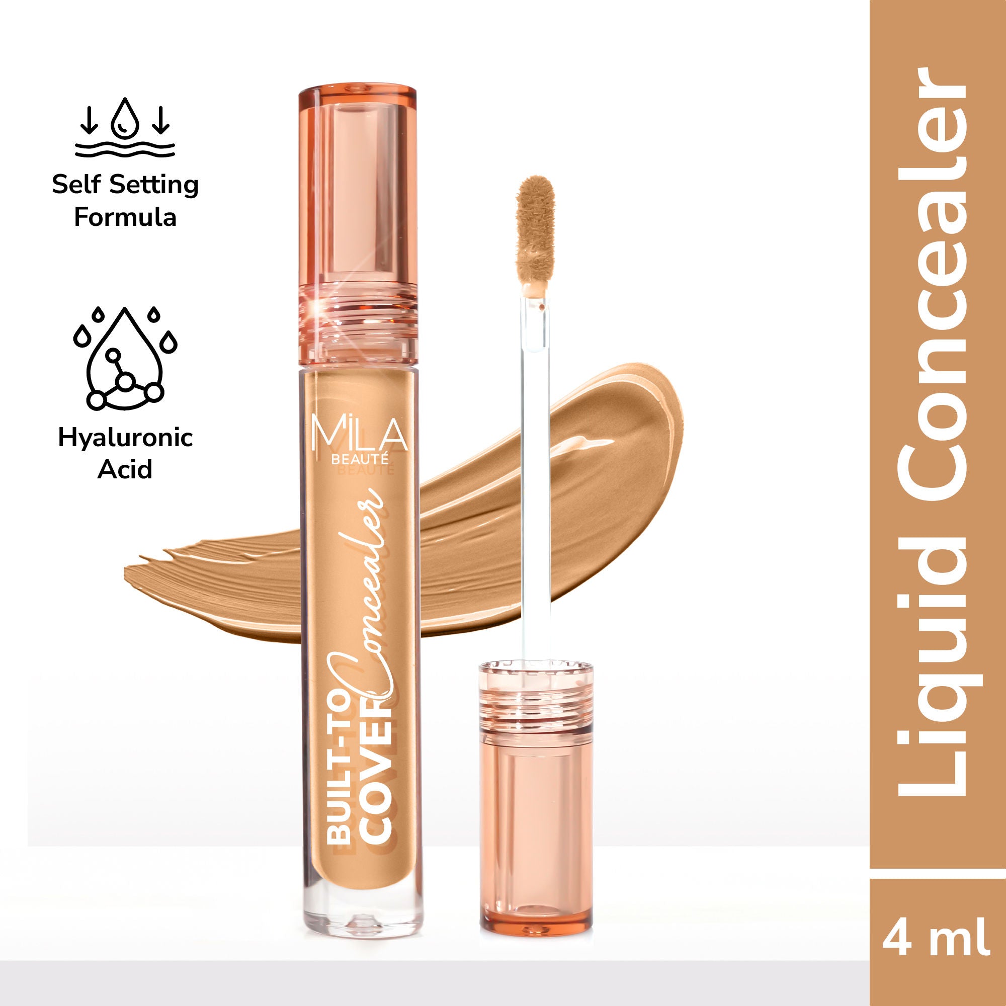 Built To Cover Matte Liquid Concealer With SPF 15 & Hyaluronic Acid - 106y Golden Sand