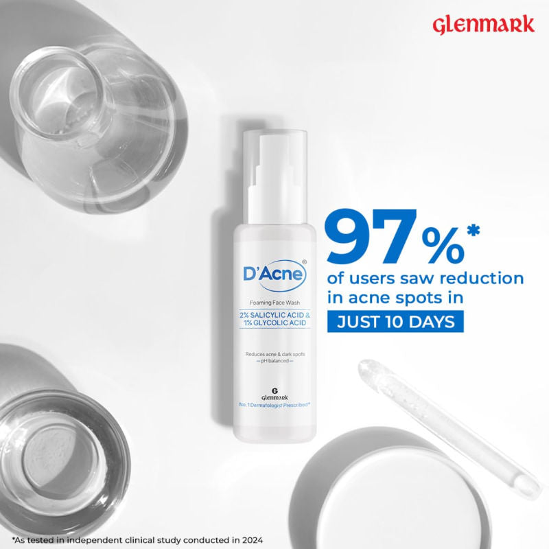 Foaming Face Wash, Visible Acne Reduction in 10 Days, 2% Salicylic Acid & 1% Glycolic Acid
