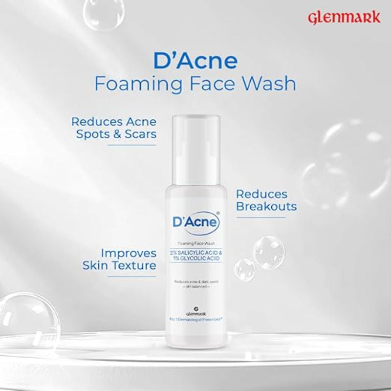 Foaming Face Wash, Visible Acne Reduction in 10 Days, 2% Salicylic Acid & 1% Glycolic Acid