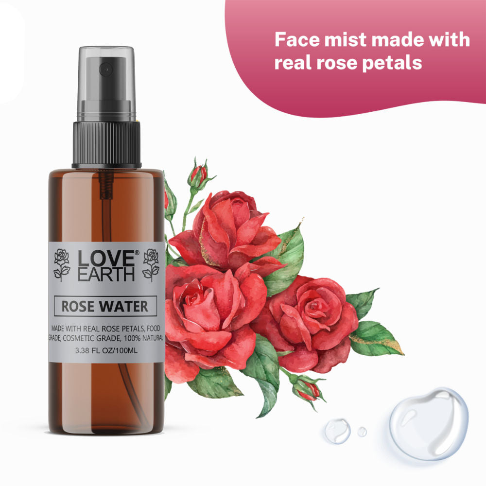 Rose Water Gulab Jal Face Mist Toner with Rose for Skin Hydration and Natural Glow
