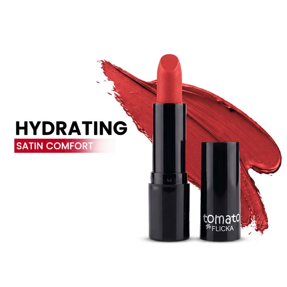 Tomato Bullet Lipstick Long Lasting Lightweight Intense Pigment Rich Matte Finish - Shade 01