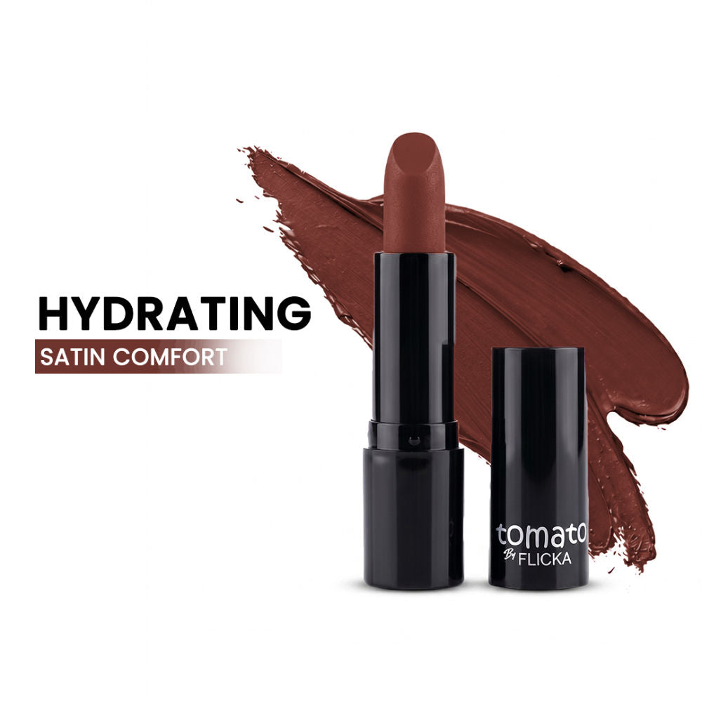 Tomato Bullet Lipstick Long Lasting Lightweight Intense Pigment Rich Matte Finish - Shade 12