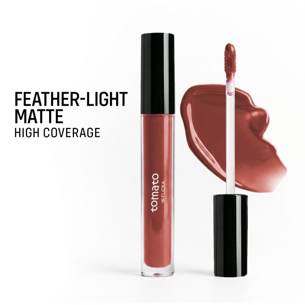 Tomato Liquid Lipstick Rich Matte Long Lasting Intense Pigment Smudgeproof - 02 Shade