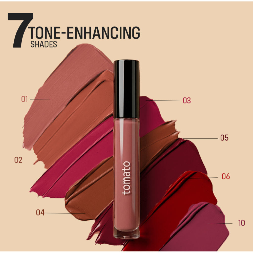 Tomato Liquid Lipstick Rich Matte Long Lasting Intense Pigment Smudgeproof