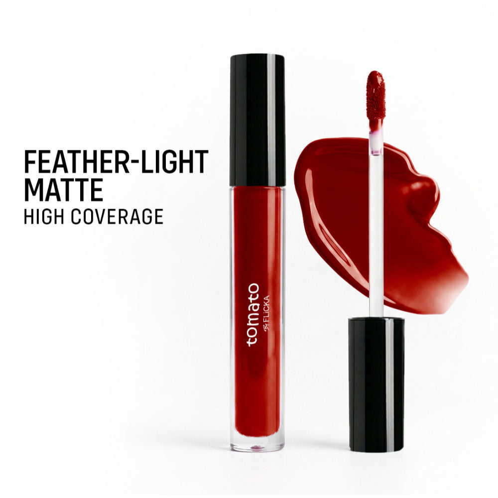 Tomato Liquid Lipstick Rich Matte Long Lasting Intense Pigment Smudgeproof - 06 Shade