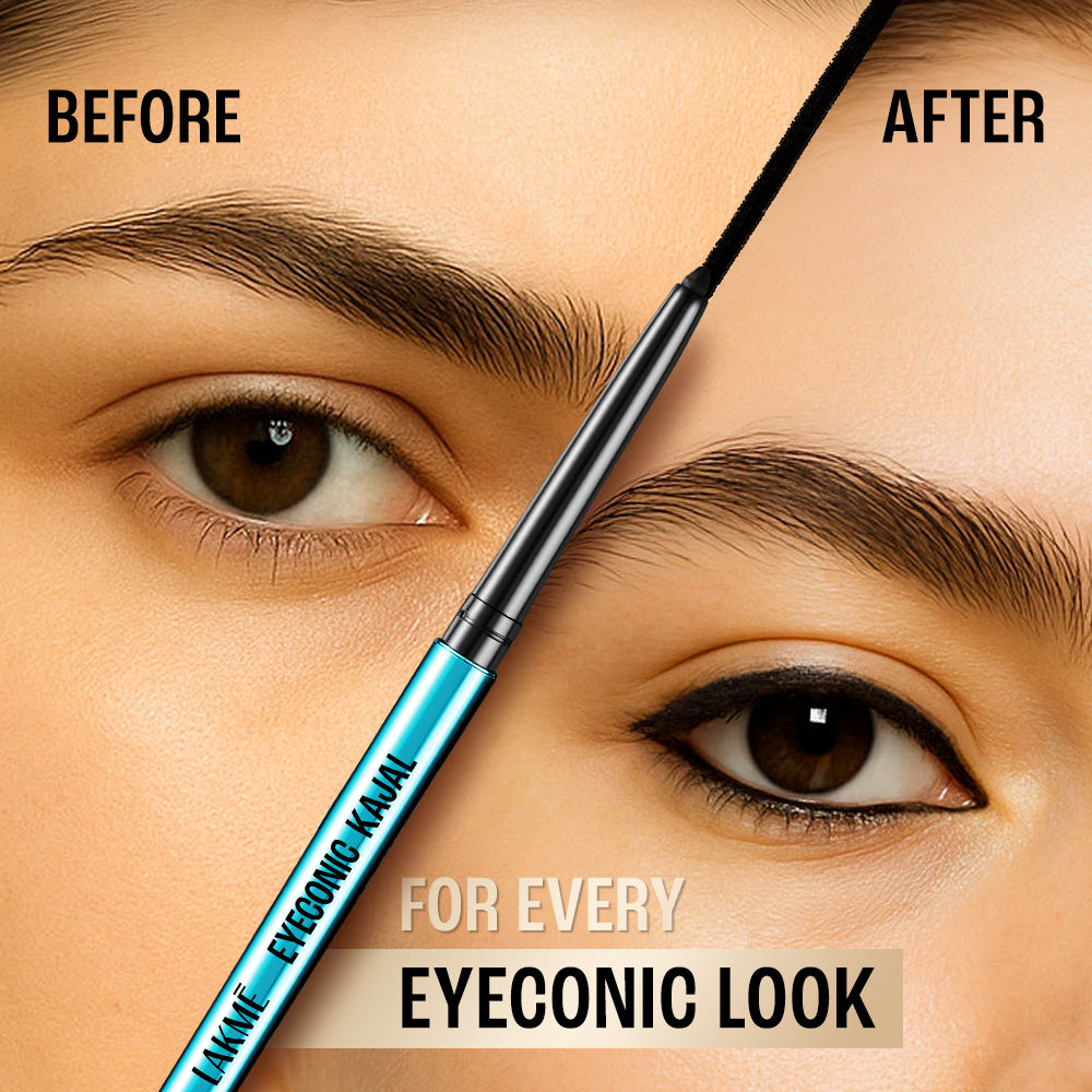 9 to 5 Eyeconic Kajal, Waterproof, Smudgeproof, lasts 24 Hrs, Sparkling Black