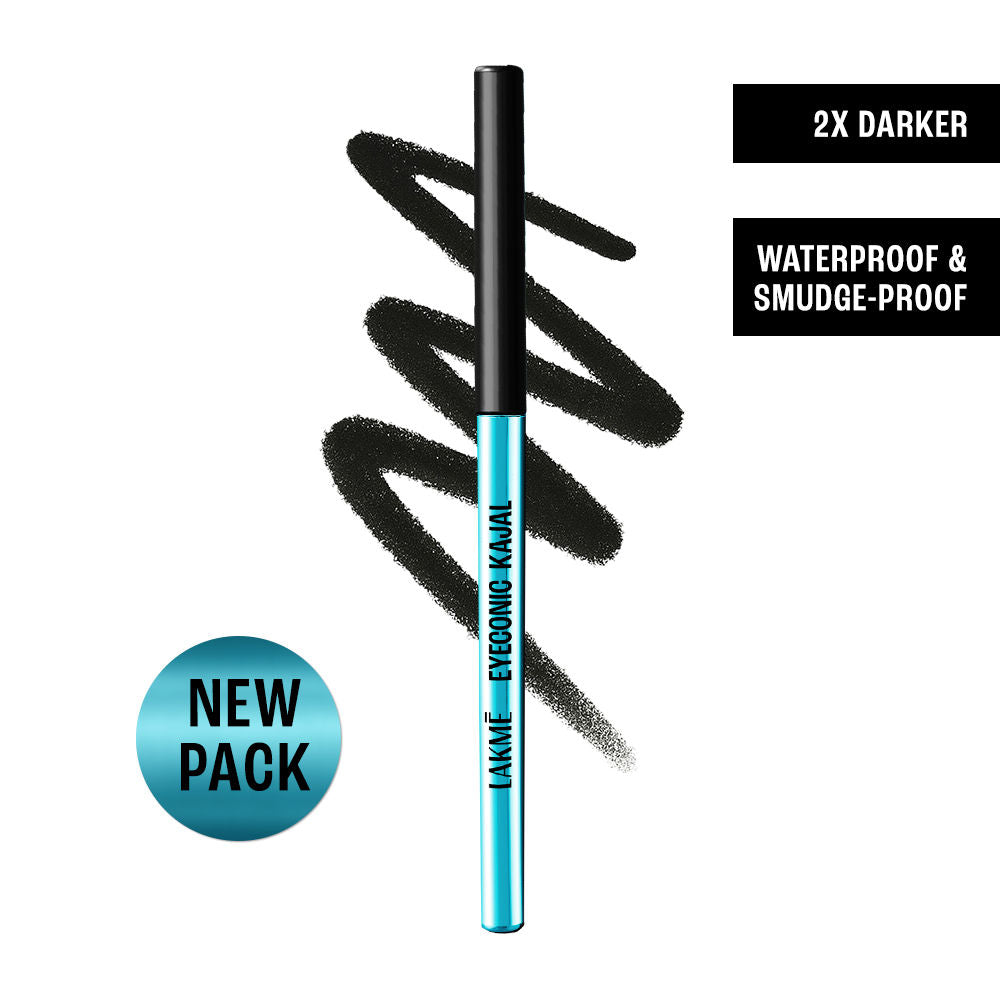 9 to 5 Eyeconic Kajal, Waterproof, Smudgeproof, lasts 24 Hrs, Sparkling Black - Deep Black