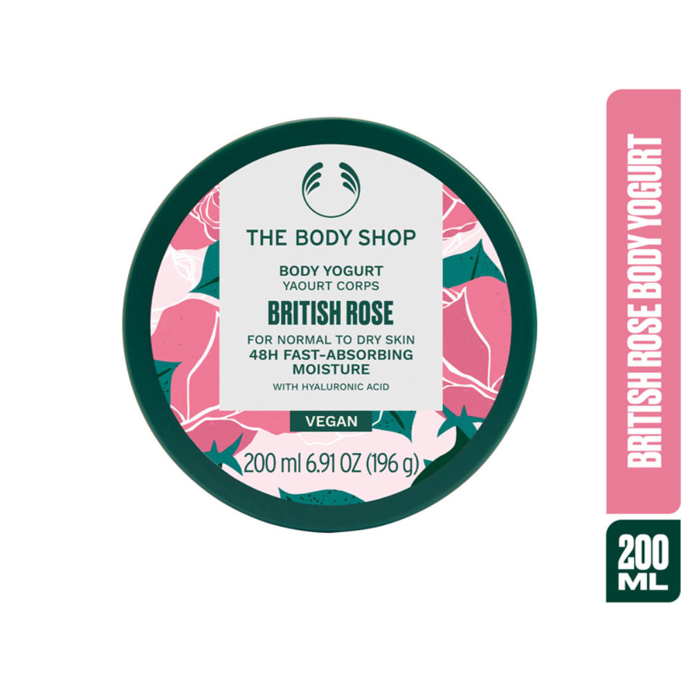 British Rose Body Yogurt, 48-Hour Hydration , Rose & Shea Butter