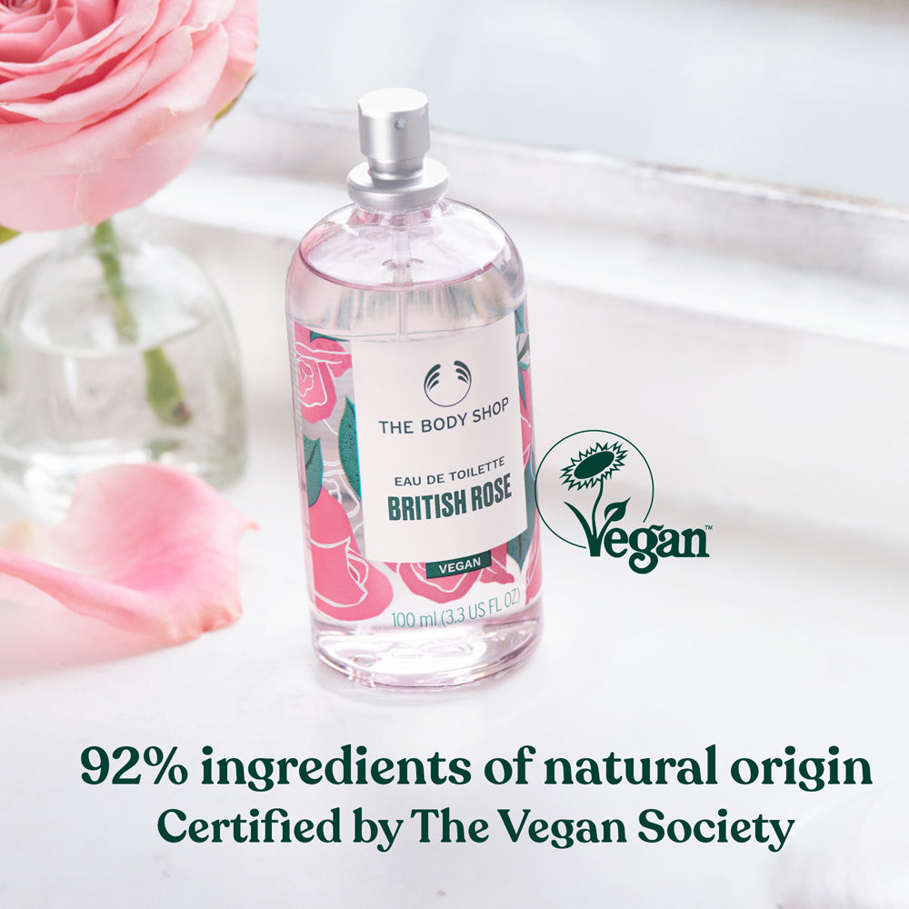British Rose Eau De Toilette, Long-Lasting Floral Fragrance, 91% Natural