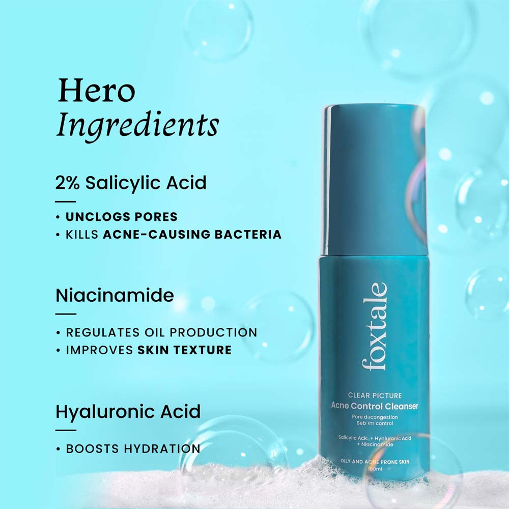 Acne Control Cleanser with Salicylic Acid & Niacinamide, Controls Oil & Fights Acne