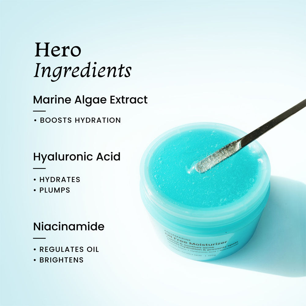Aquamarine Oil Free Hydrating Moisturiser With Hyaluronic Acid For Normal To Oily Skin