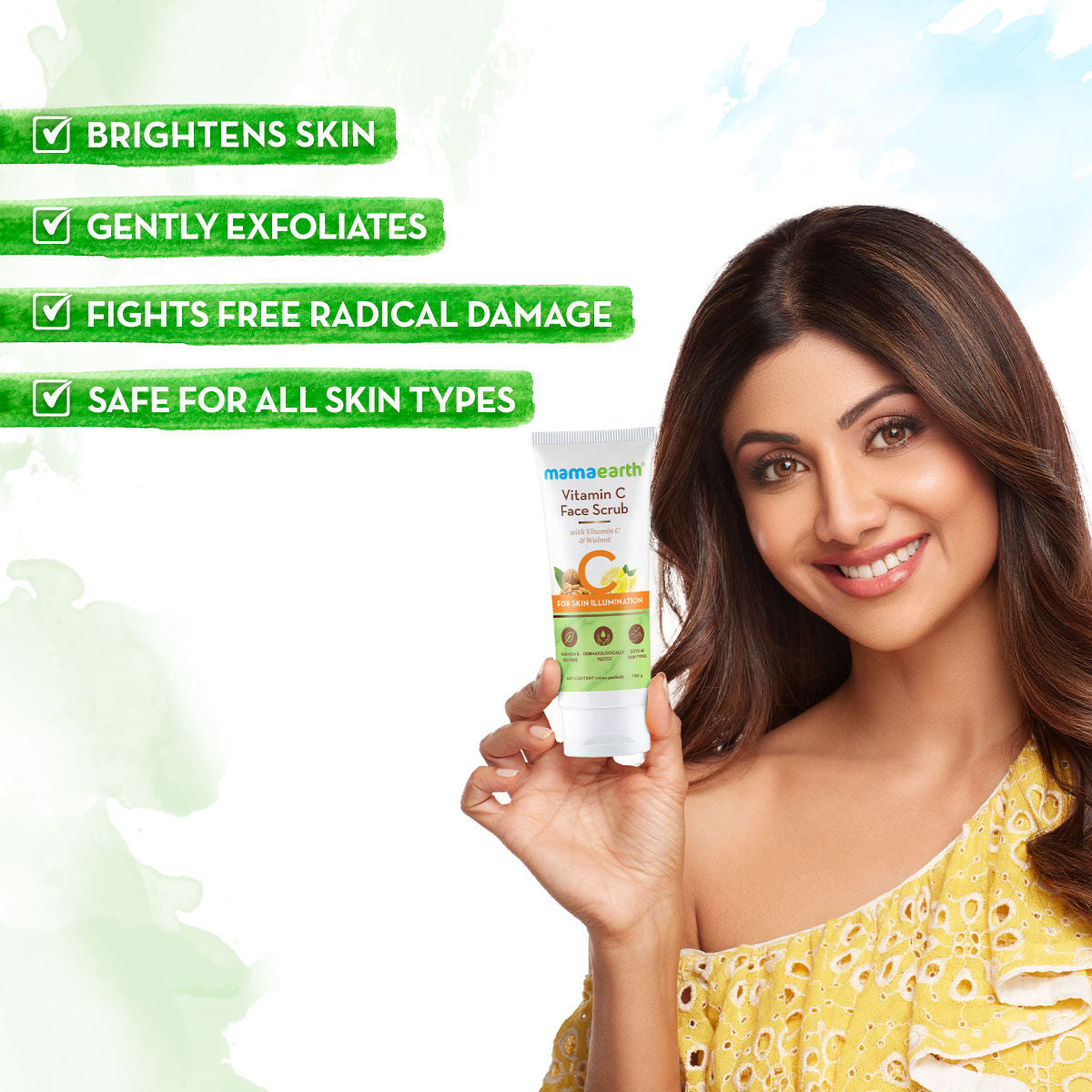Vitamin C Face Scrub For Glowing Skin, With Vitamin C And Walnut For Skin Illumination