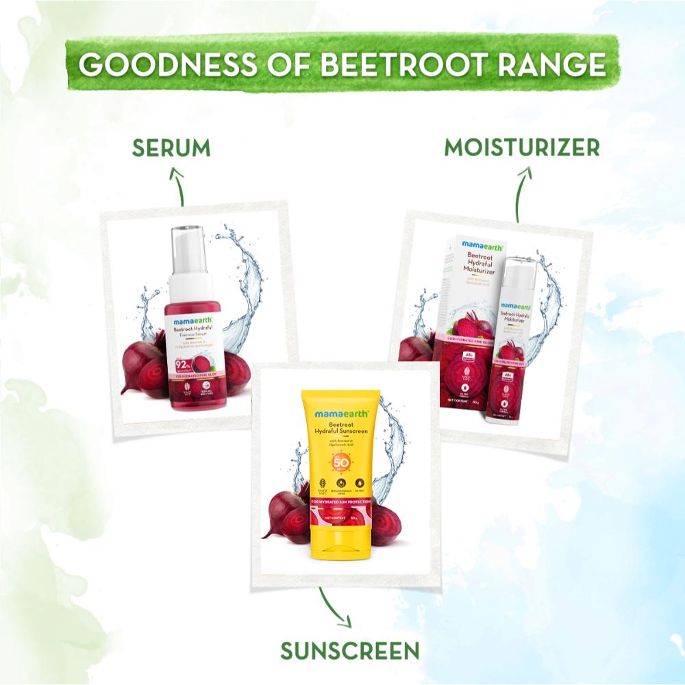 Beetroot Hydraful SPF 50 PA++++ Sunscreen With Hyaluronic Acid for Tan Protection
