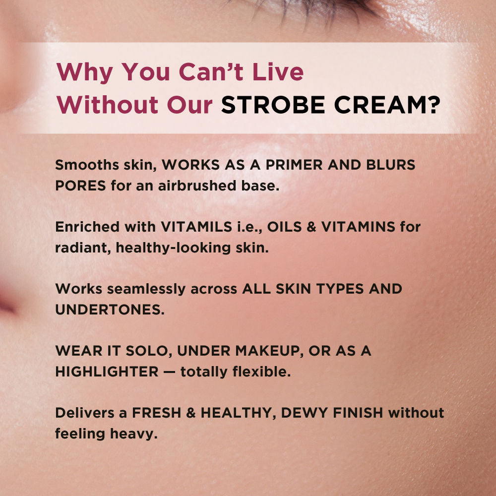 Strobe Cream Pink - Instant Glow Highlighter, Primer & Moisturizer Makeup Finish Highlighter
