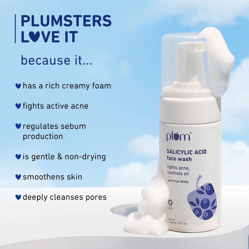 Salicylic Acid Foaming Face Wash - Fights Active Acne & Controls Oil For Smooth Skin
