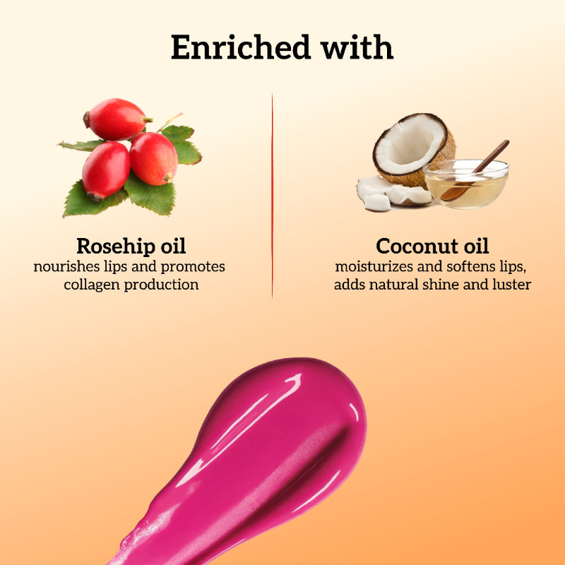 Lip Gloss-Angelic, Soft Pink Gloss, Hydrating, Long-Lasting, with Rosehip & Coconut Oil