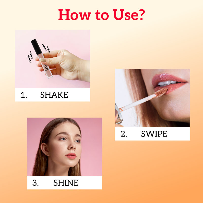 Lip Gloss-Angelic, Soft Pink Gloss, Hydrating, Long-Lasting, with Rosehip & Coconut Oil