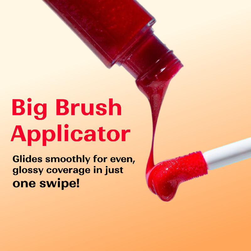 Lip Gloss-Monroe, Classic Red Gloss,Hydrating, Long-Lasting, with Rosehip & Coconut Oil