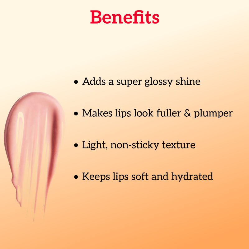Lip Gloss-Monroe, Classic Red Gloss,Hydrating, Long-Lasting, with Rosehip & Coconut Oil