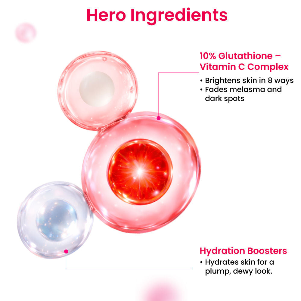 10% Vitamin C-Glutathione Brightening Face Serum For Glowing Skin, Dark Spots & Pigmentation