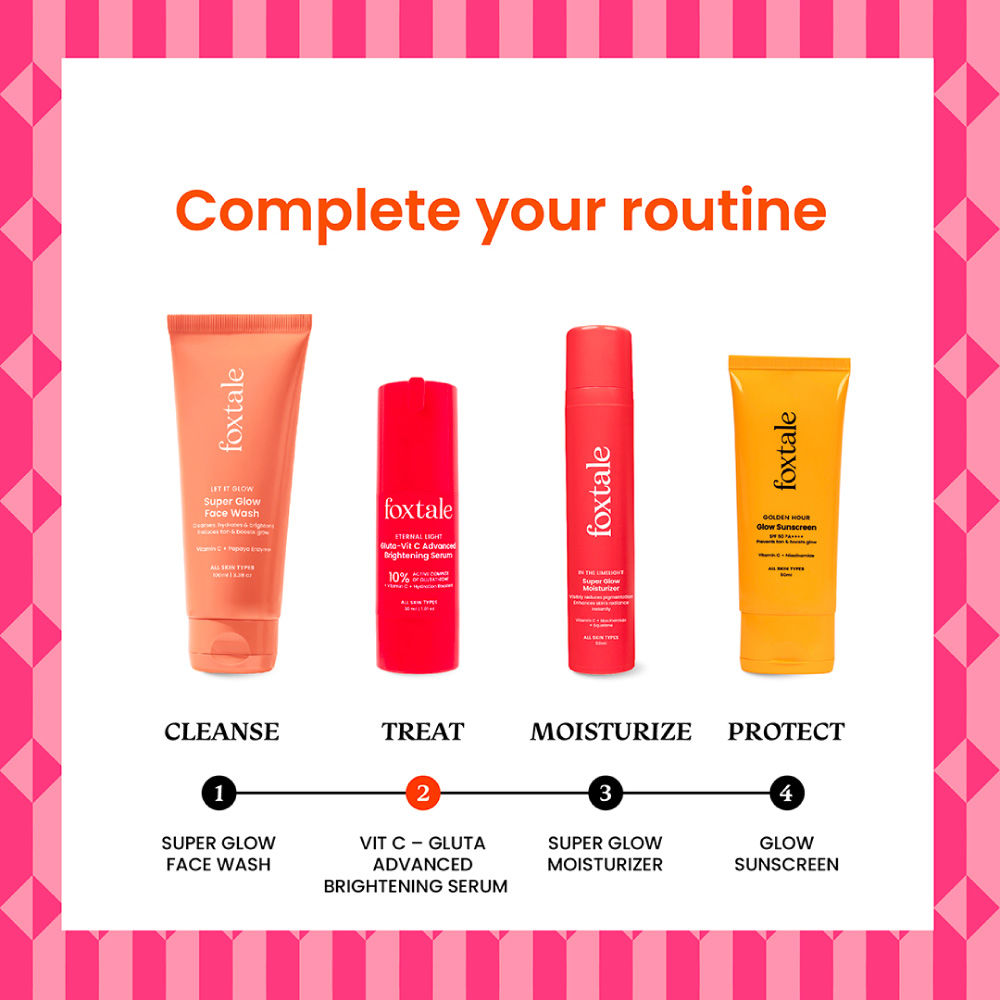 10% Vitamin C-Glutathione Brightening Face Serum For Glowing Skin, Dark Spots & Pigmentation