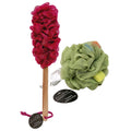 Wooden Bath Brush & Loofah Sponge Set