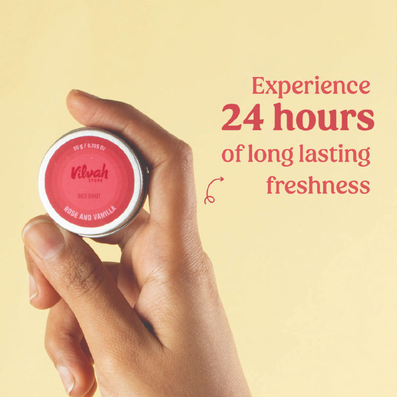 Rose & Vanilla Deo Shot Prevents Odour, Sulphate and Paraben Free