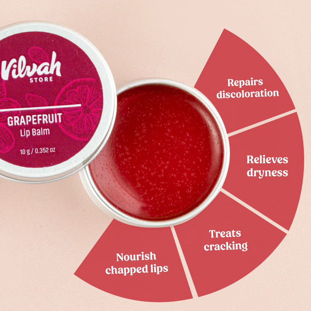 Grapefruit Lips Balm for Dry Damaged & Chapped Lips Enriched With Shea Butter & Beeswax