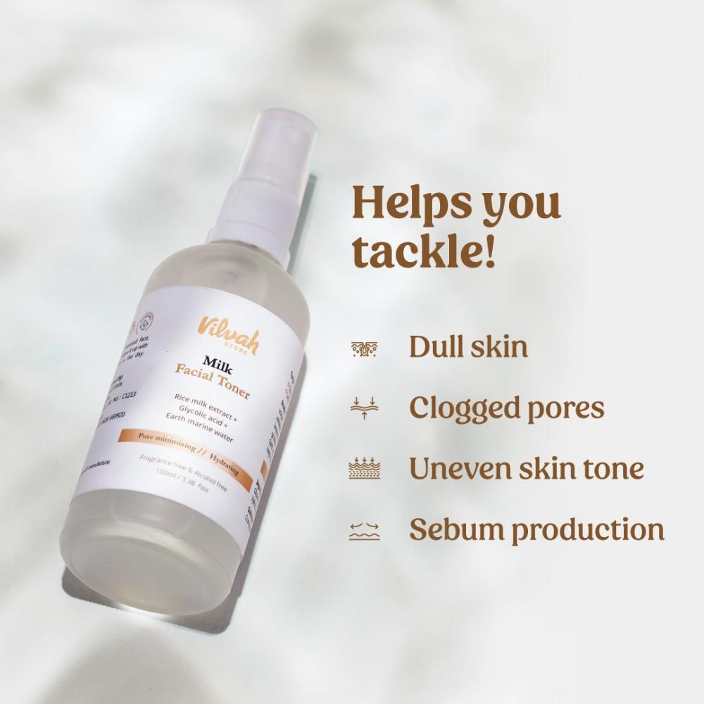 Face Toner with Rice Milk extract, Glycolic acid & Earth Marine Water for Pore-minimizing