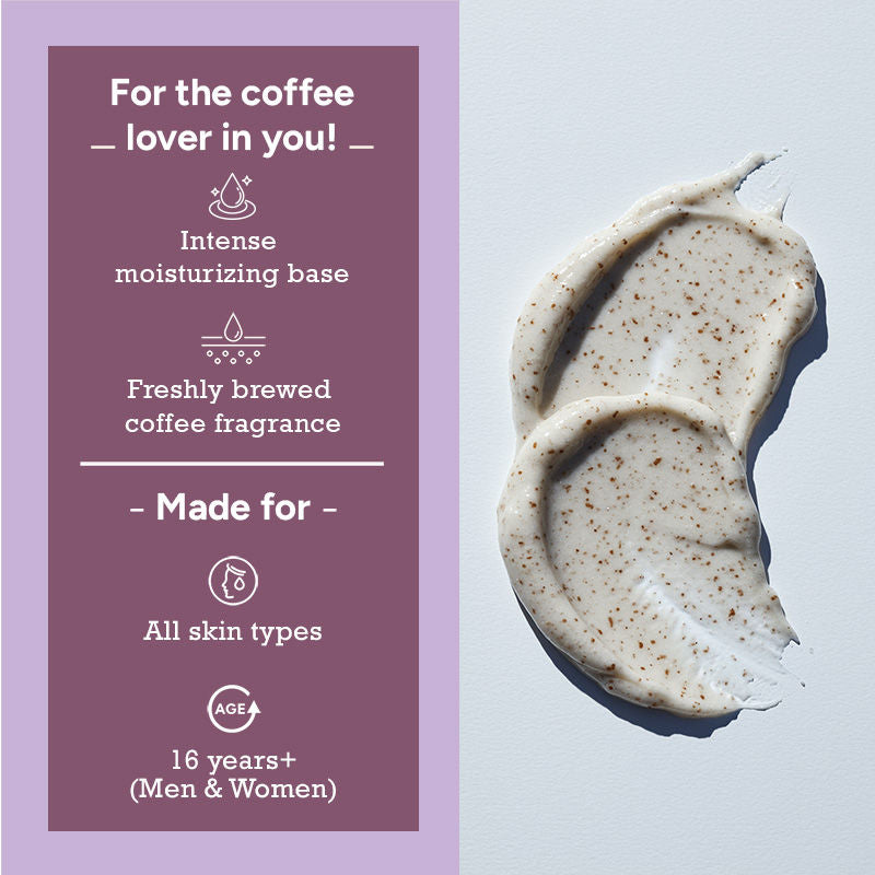 Coffee Creamy Body Scrub, Mild Exfoliation, Creamy, Moisturizing Base, Non-Irritating