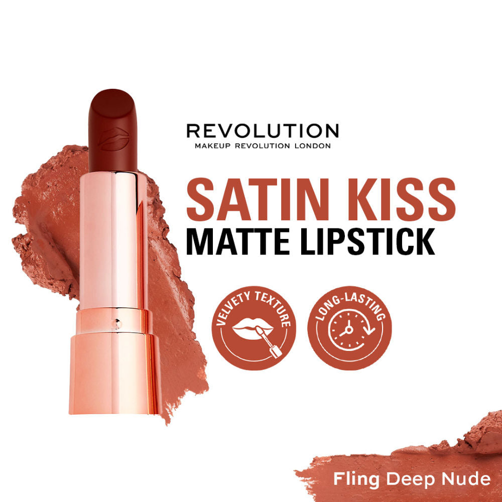 Satin Kiss Lipstick - Fling Deep Nude