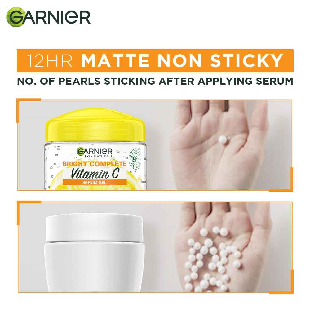 Garnier Bright Complete Vitamin C Serum Gel With Vitamin C Cream For Instant Brighter Skin