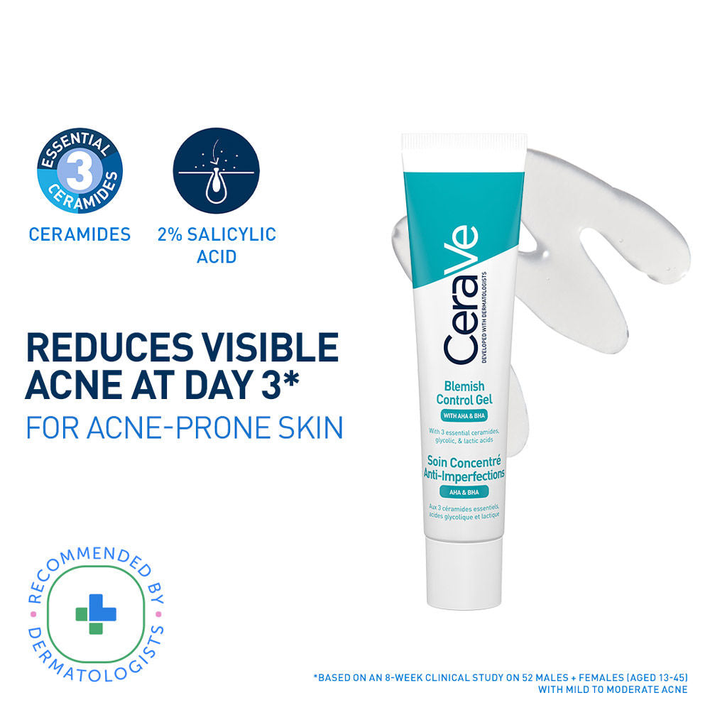 Blemish Control Gel with 2% Salicylic Acid, AHA & Niacinamide for Acne Spot Treatment
