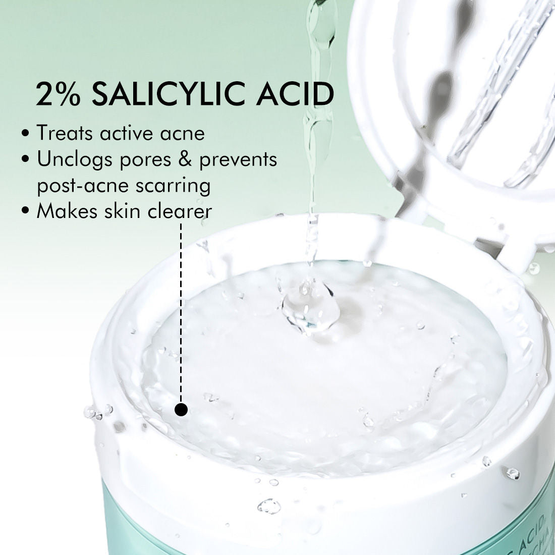 2% Salicylic Acid & Zinc Anti-Acne Pads For Clear Skin Serum Pads With Matcha Tea