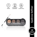 Eyebrow Definer Palette 4 colors - Fine Powder Formula With 2-in-1 Angled Spoolie Brush