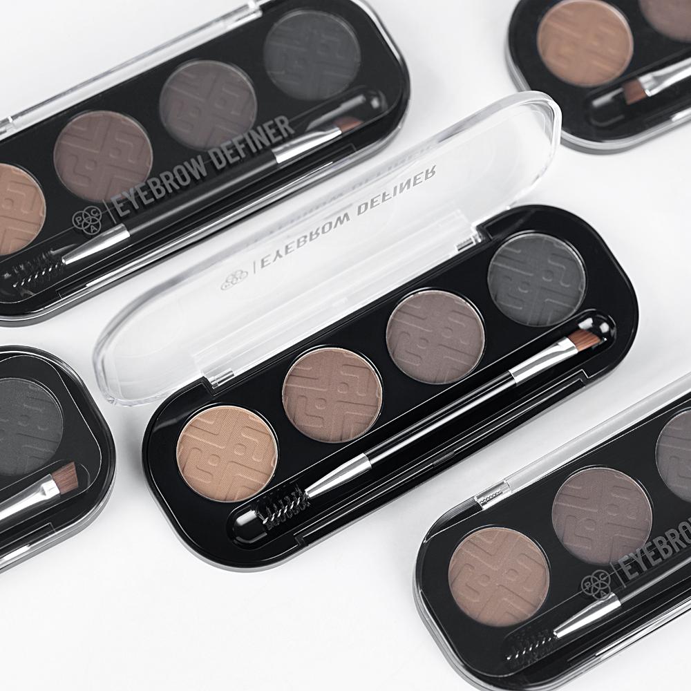 Eyebrow Definer Palette 4 colors - Fine Powder Formula With 2-in-1 Angled Spoolie Brush