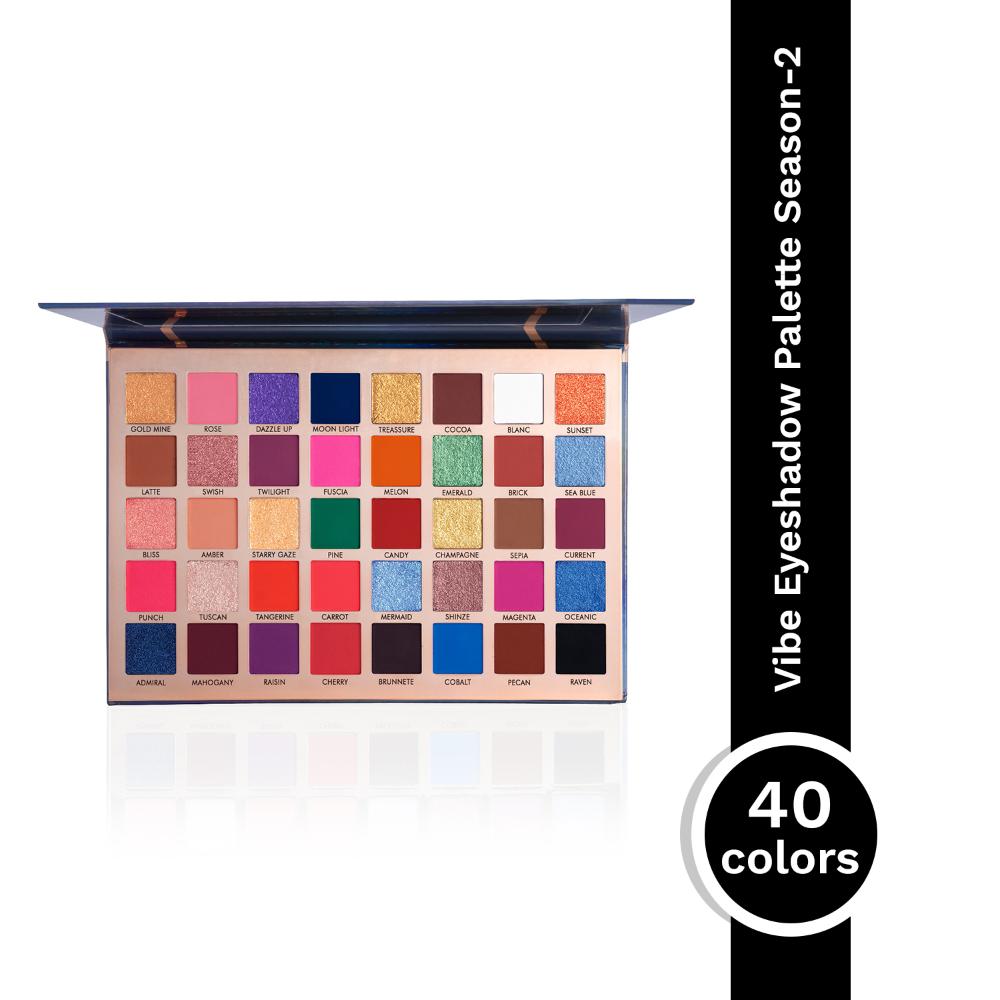 Vibe Eyeshadow Palette X40 Season 2 - Blendable Formula, Intense Color Payoff, Richly Pigmented