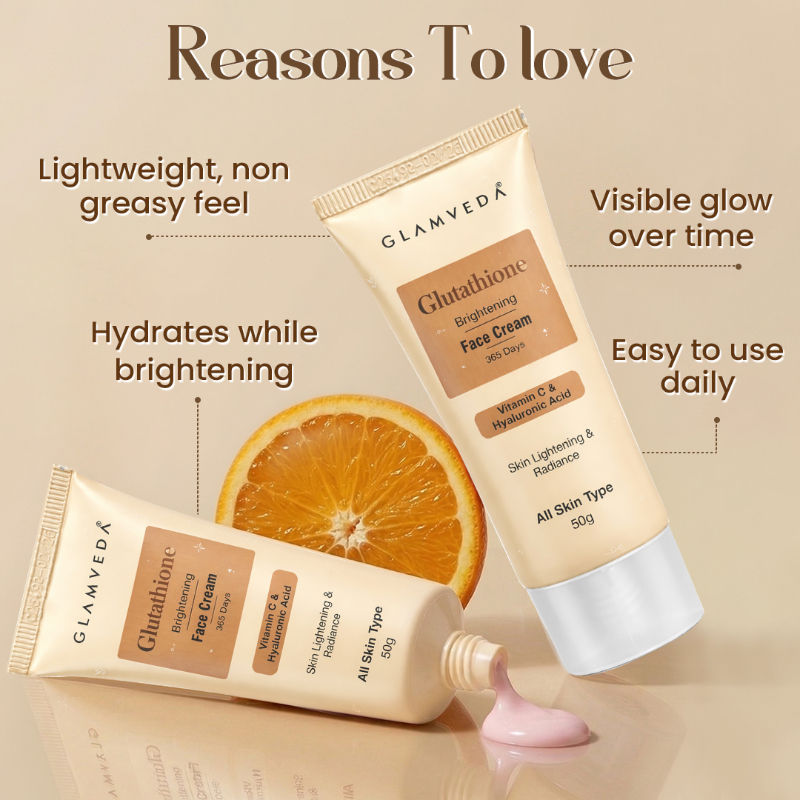 Glutathione Skin Brightening Face Cream with Vitamin C | Lightweight, All Skin Type