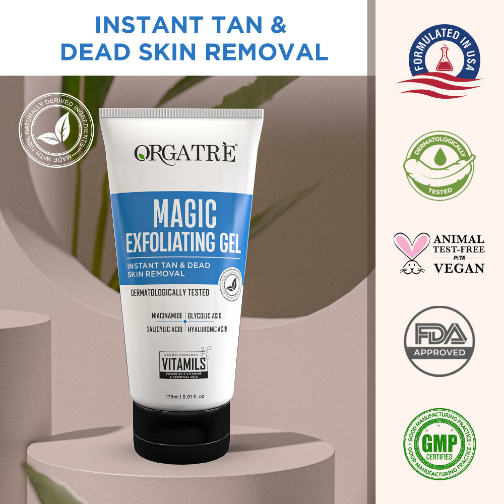 Instant Tan & Dead Skin Removal Exfoliating Gel For Women & Men - Tanning Dead Skin Remover