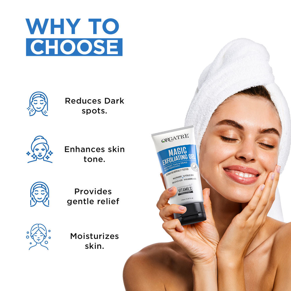 Instant Tan & Dead Skin Removal Exfoliating Gel For Women & Men - Tanning Dead Skin Remover