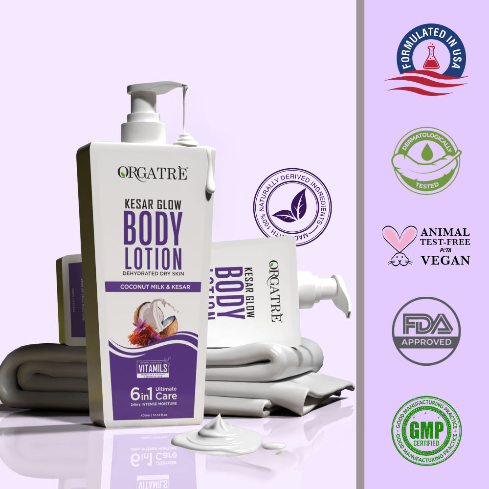 Body Lotion Dry Skin 6In1 Care Vit-E, Kesar For 24H Intense Nourished & Smooth & Glow Skin