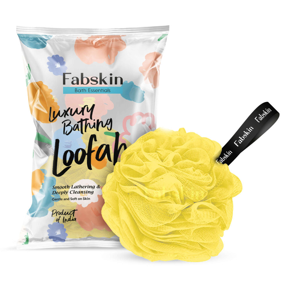 Luxury Bathing Round Loofah Bath Sponge - Yellow