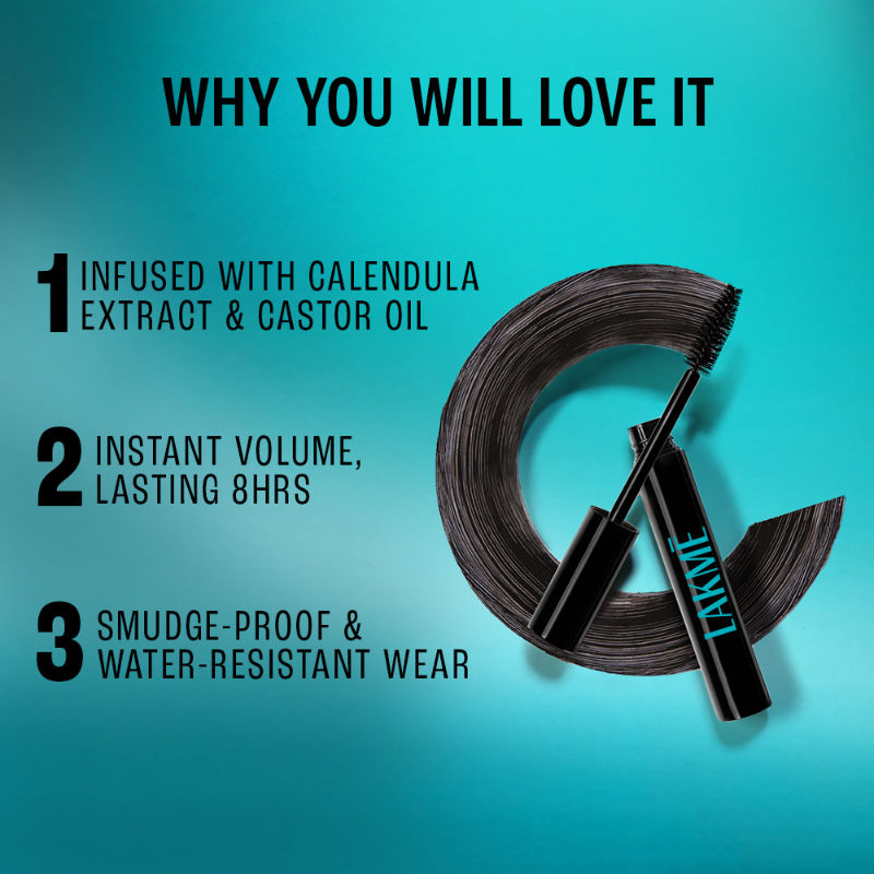 9 To 5 Eyeconic Instant Volume Mascara, Smudgeproof, Waterproof Black