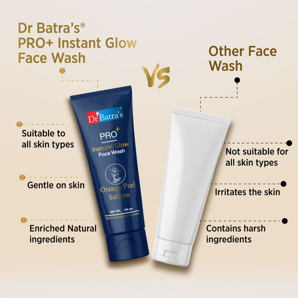 Dr Batra's® PRO+ Instant Glow Face Wash. Rejuvenates Skin.Protects Against Impurities,Natural Glow