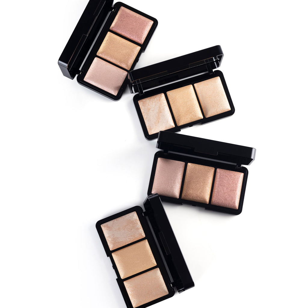 Trio Glow Highlighter X3 Pink - Ultra Blinding Finish, Silky Smooth Texture, Blends Seamlessly