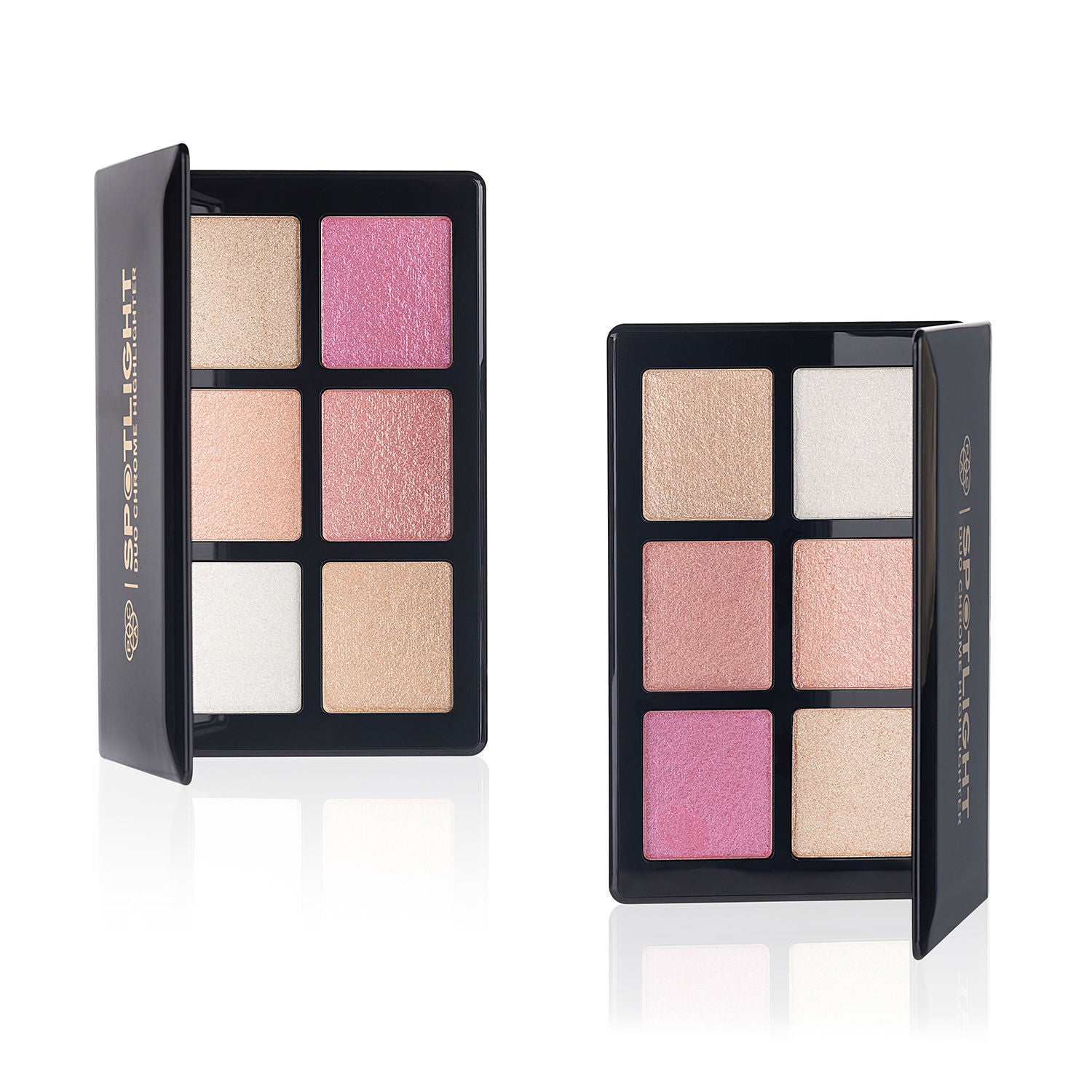 Spotlight Duo Chrome Highlighter Palette - Silky Smooth Blendable Multi Chromes, Intense Payoff