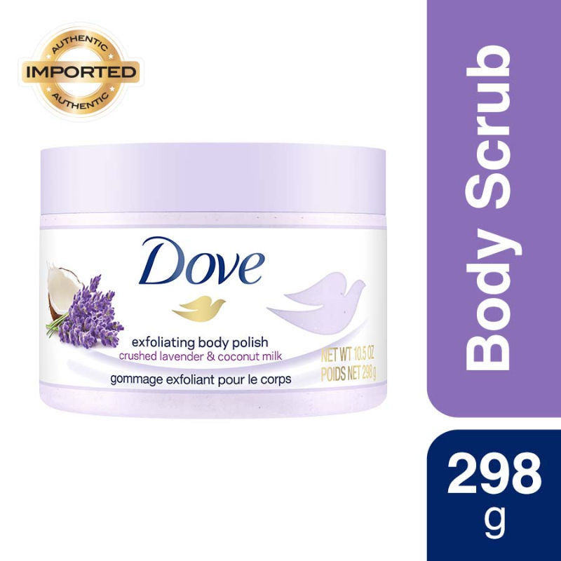 Exfoliating Body Polish Scrub With Crushed Lavender And Coconut Milk
