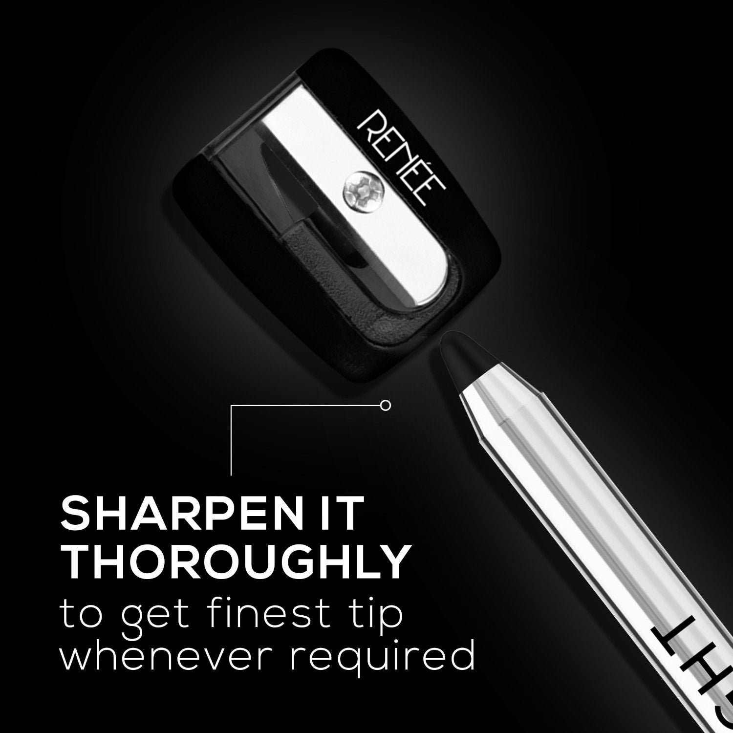 Midnight Kohl Pencil, Waterproof, Smudge-proof, All-Day Kajal with Sharpener