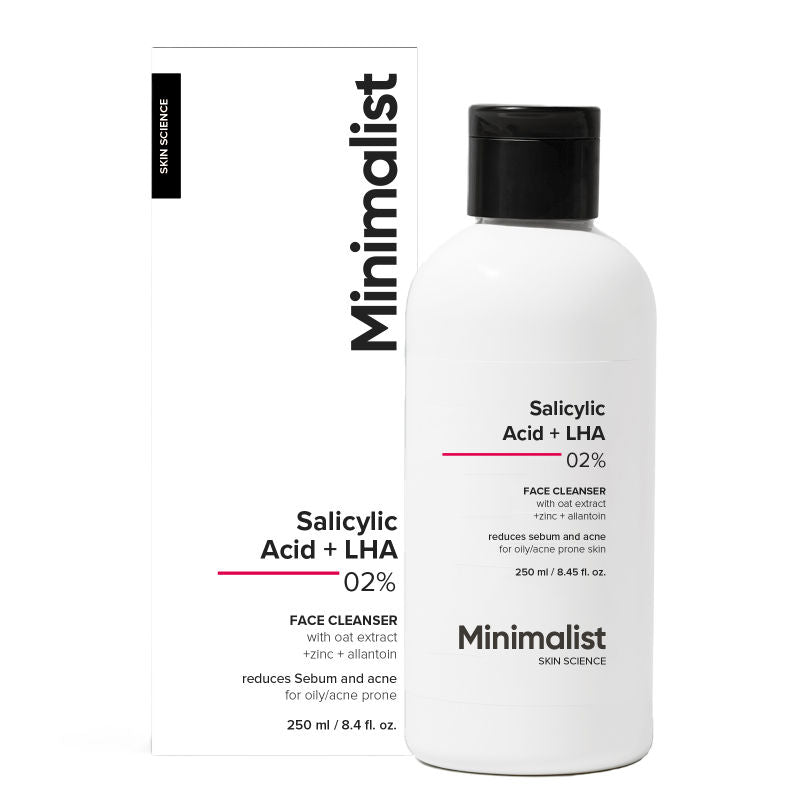 2% Salicylic Acid + LHA Face Cleanser With Zinc For Reducing Sebum & Acne - 250ml